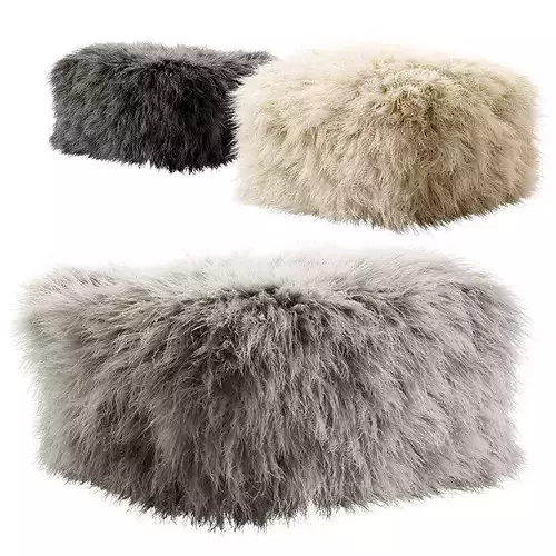 Beliani MUKKI Faux Fur Pouf 3D model