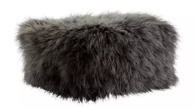 Beliani MUKKI Faux Fur Pouf 3D model 4