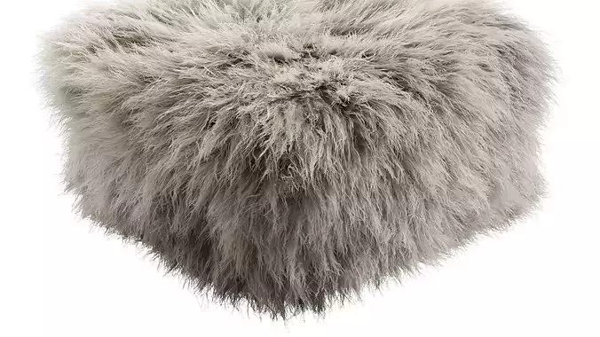 Beliani MUKKI Faux Fur Pouf 3D model 7