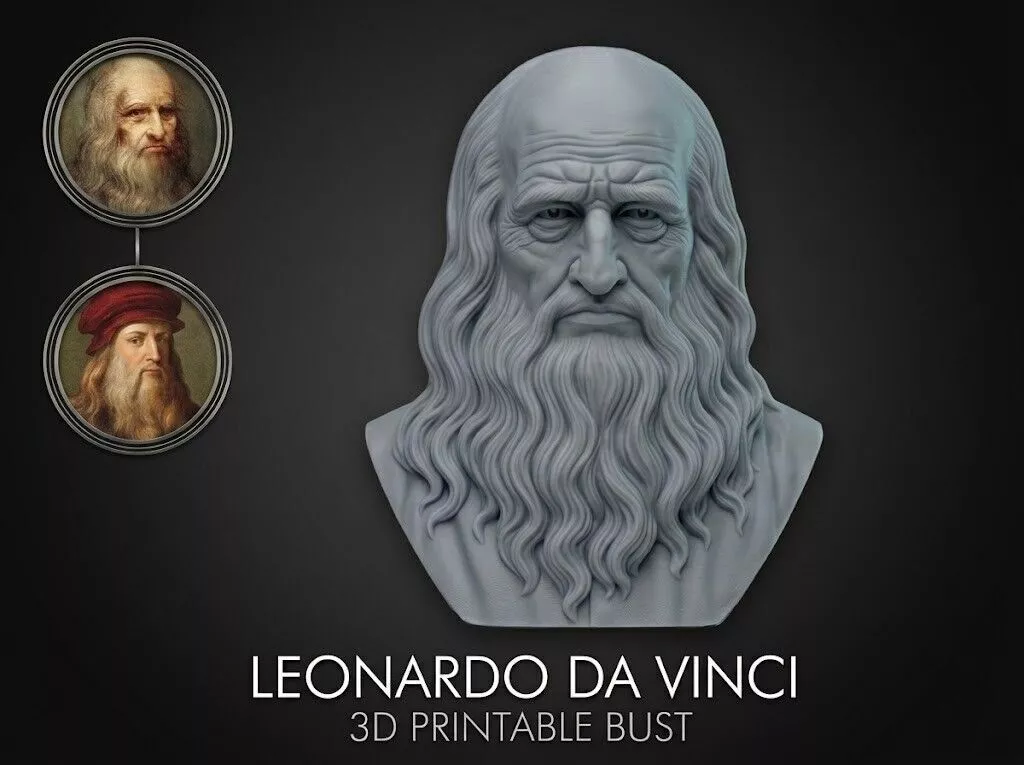 Leonardo da Vinci 3D Printable Bust 3D print model