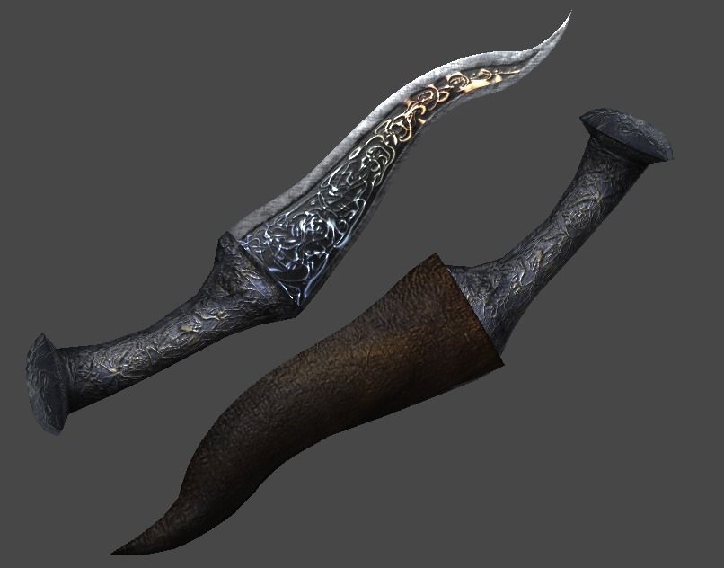 Kris Knife1 Low-poly 3D model_0