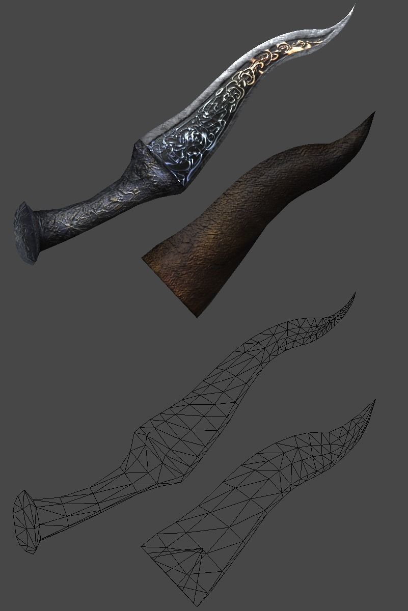 Kris Knife1 Low-poly 3D model_2