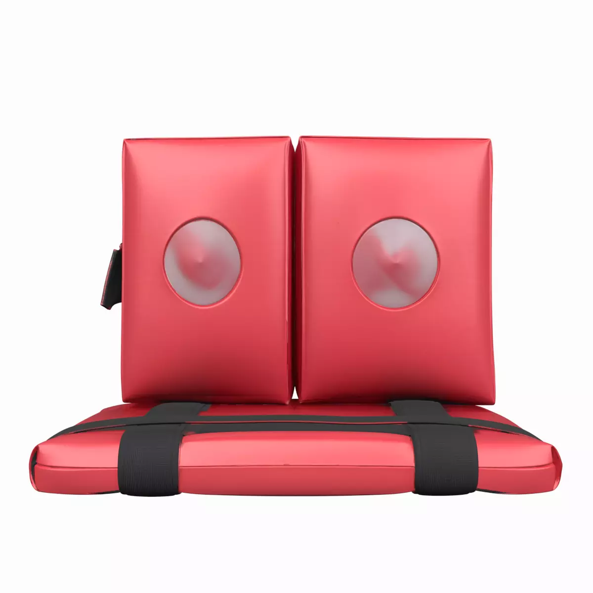 3D Red Foam Head Immobilizer Model for Medical Trauma Care 3D model