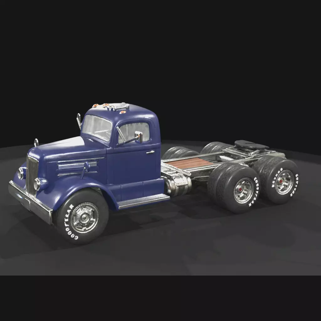 HO 1955 White Three Axle Semi 1950s Printable STL 3D print model