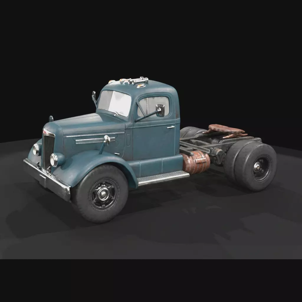 HO 1955 White Two Axle Semi 1950s Printable STL 3D print model