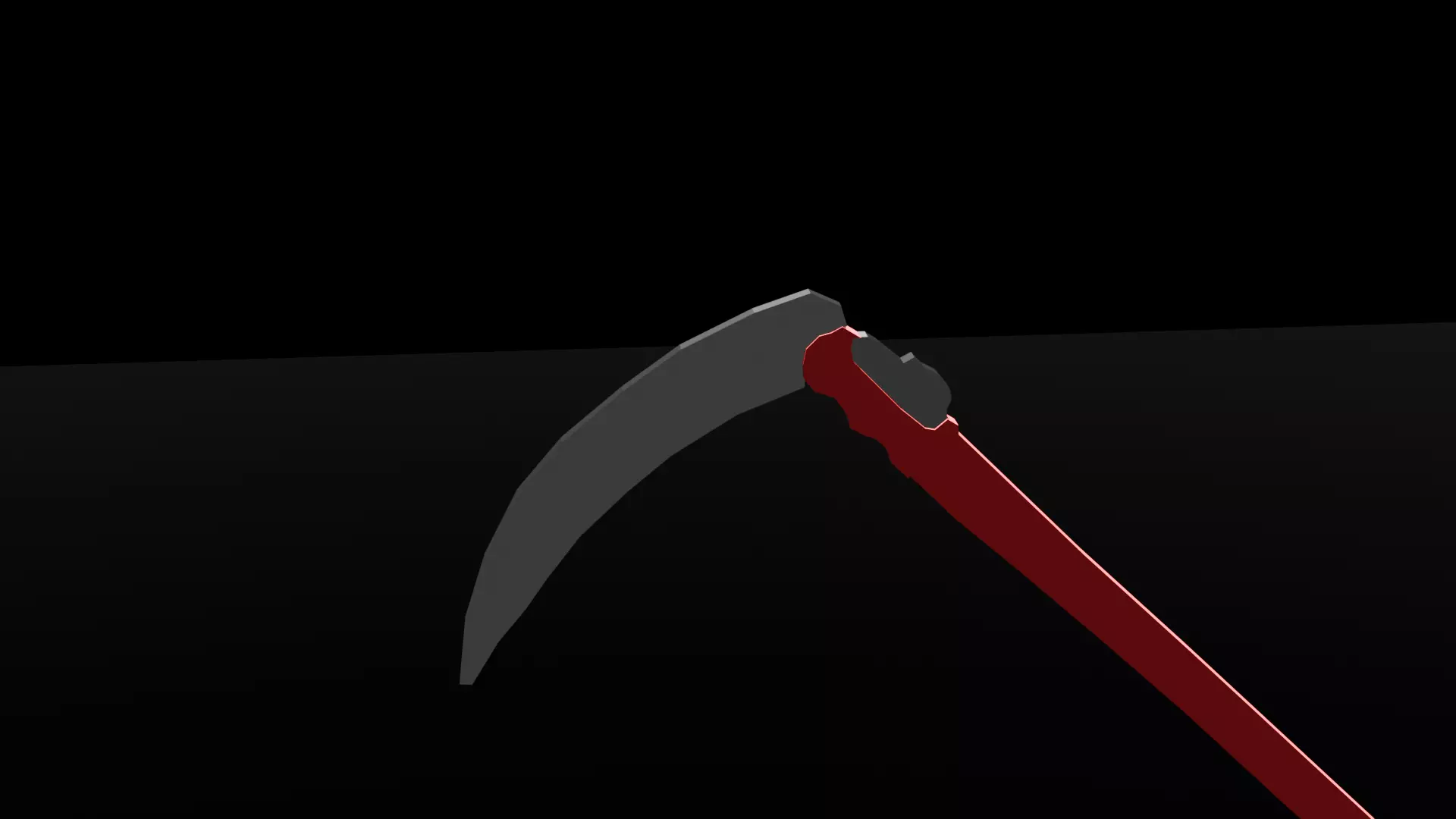Red Handle Garden Scythe 3D model