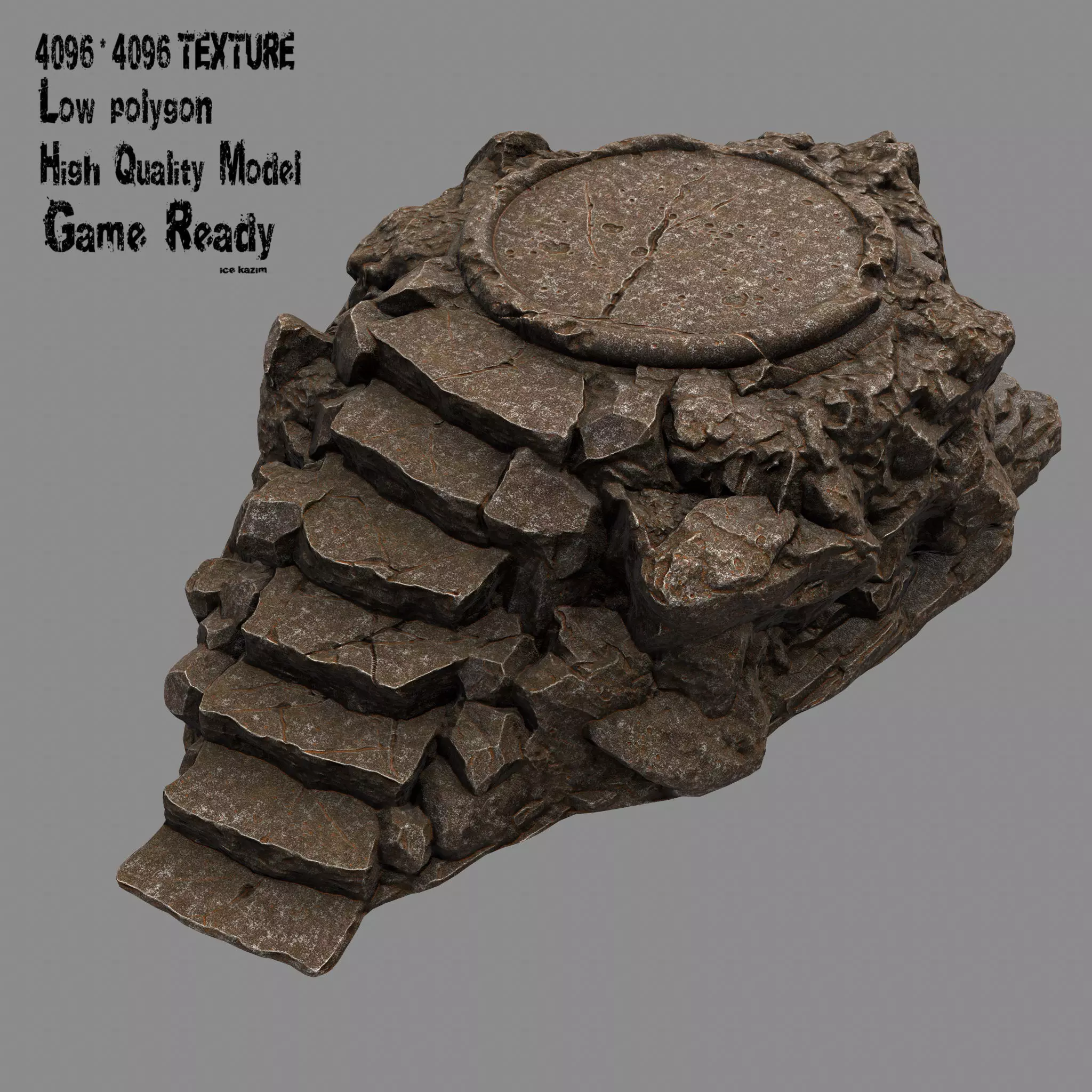 Stairs 001 Low-poly 3D model