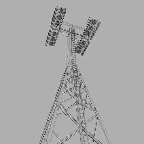 Ski Lift Tower Low-poly 3D model 7