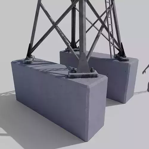 Ski Lift Tower Low-poly 3D model 5
