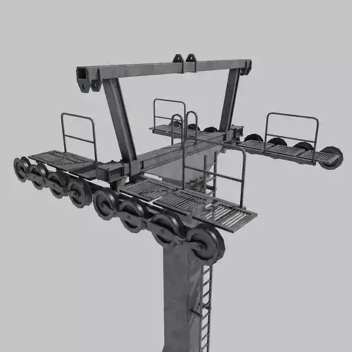 Ski Lift Tower Low-poly 3D model 3