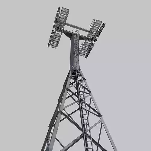 Ski Lift Tower Low-poly 3D model 2