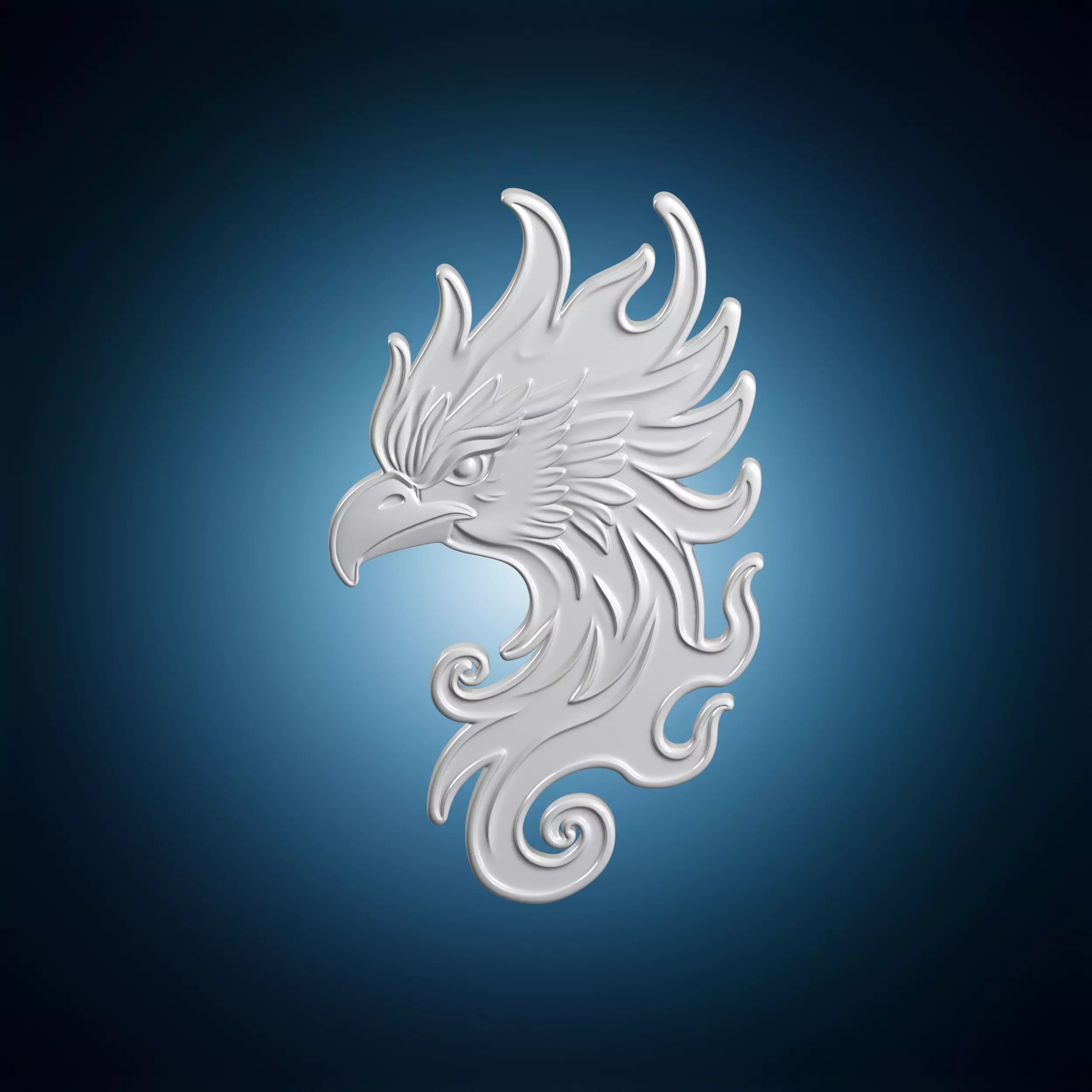 Phoenix Profile Lapel Pin 3D Print Model 3D print model
