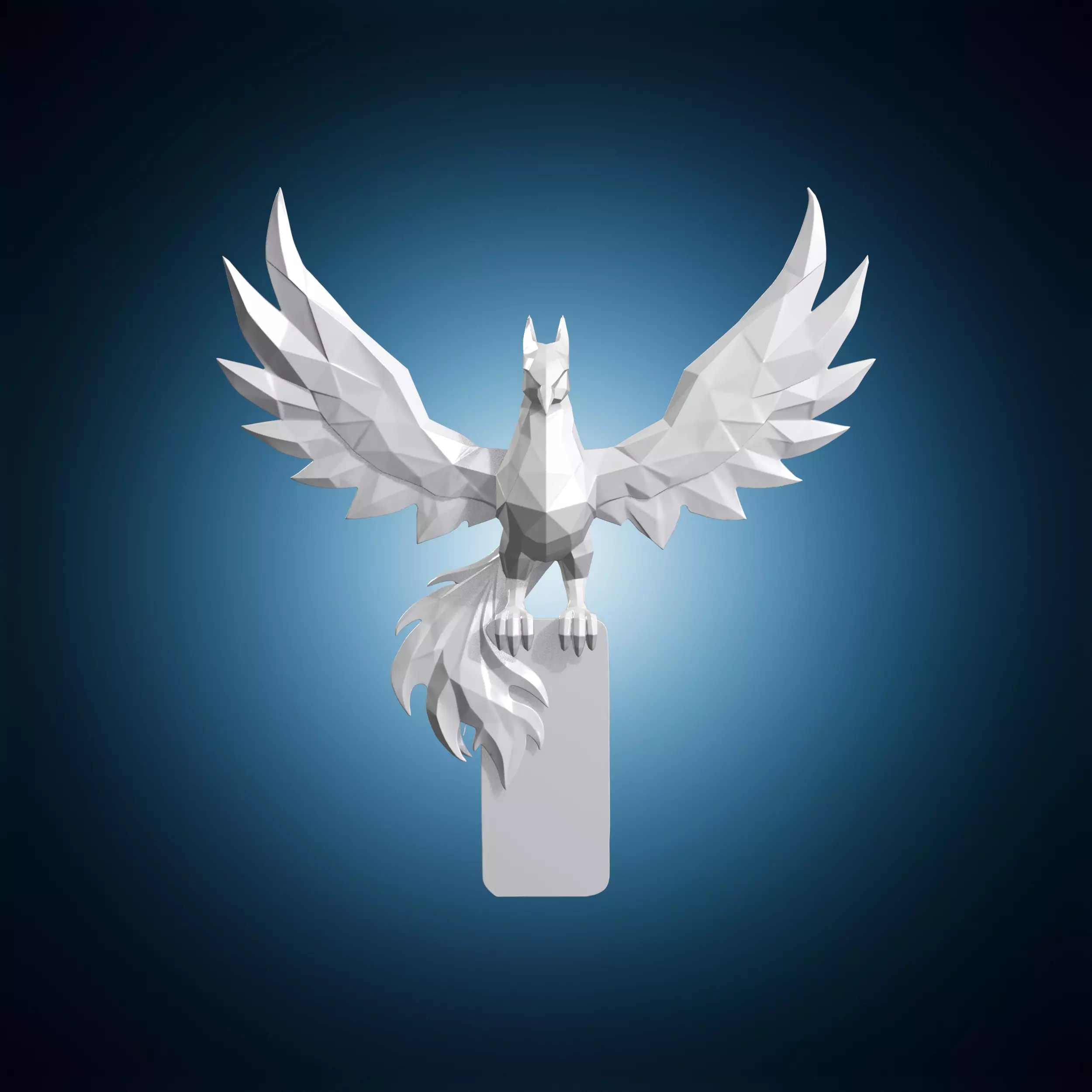 Low Poly Phoenix Bookmark 3D Print Model 3D print model