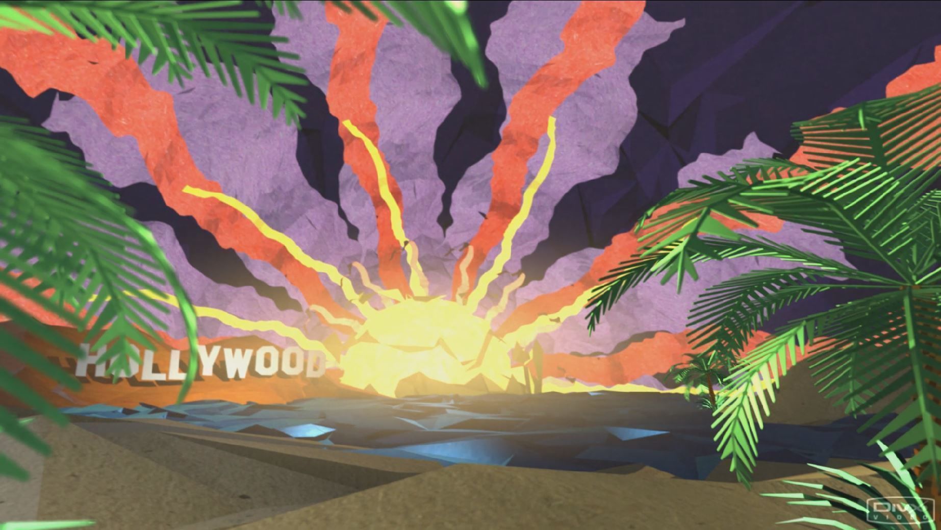 Sunset Low Poly Animated Low-poly 3D model_1
