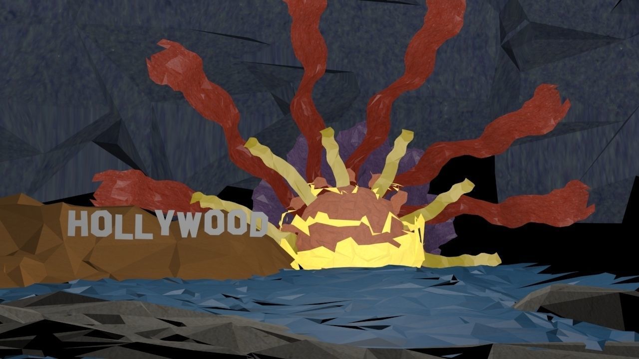 Sunset Low Poly Animated Low-poly 3D model_4
