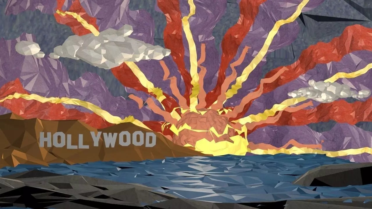 Sunset Low Poly Animated Low-poly 3D model_0