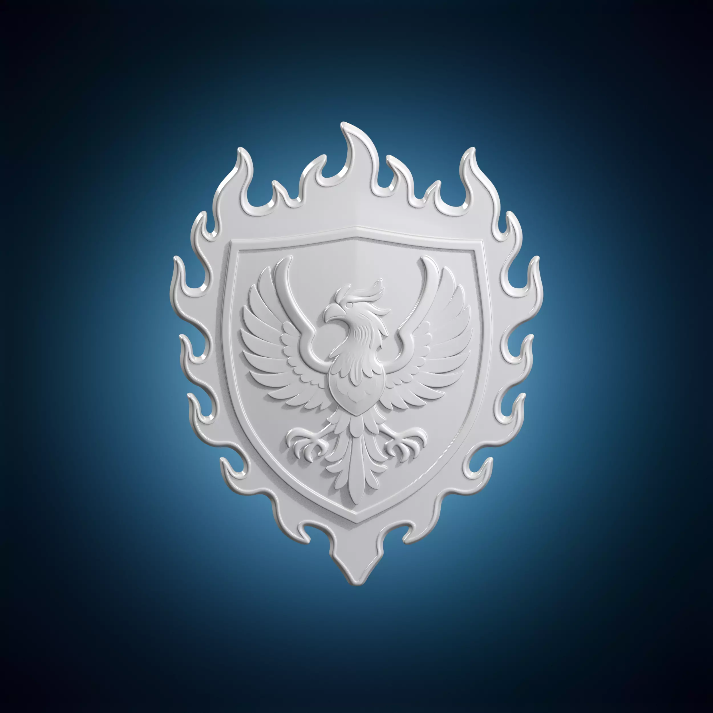 Phoenix Shield Lapel Pin 3D Print Model 3D print model