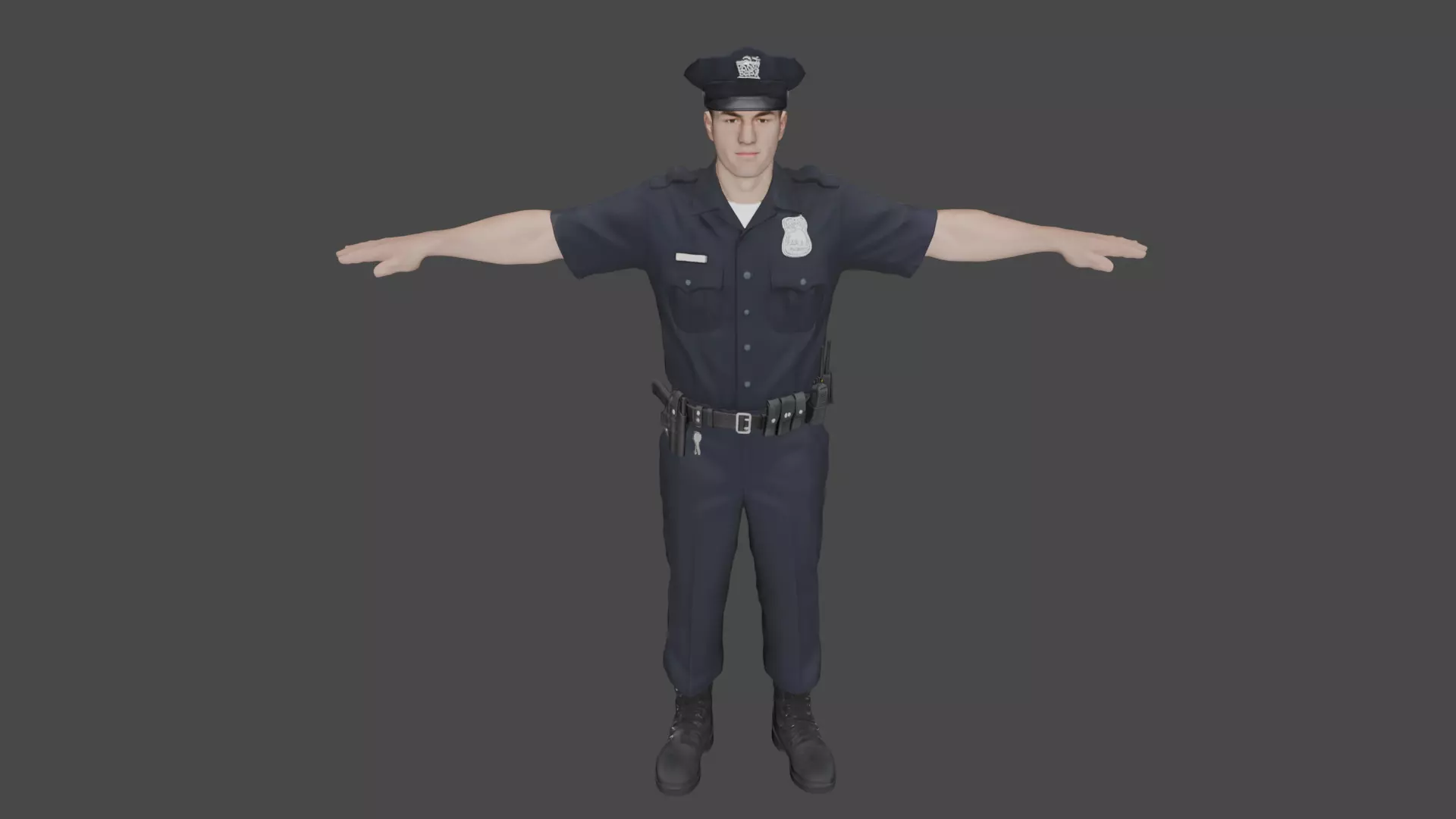 Police Officer Security man Rigged and Animated 3D model