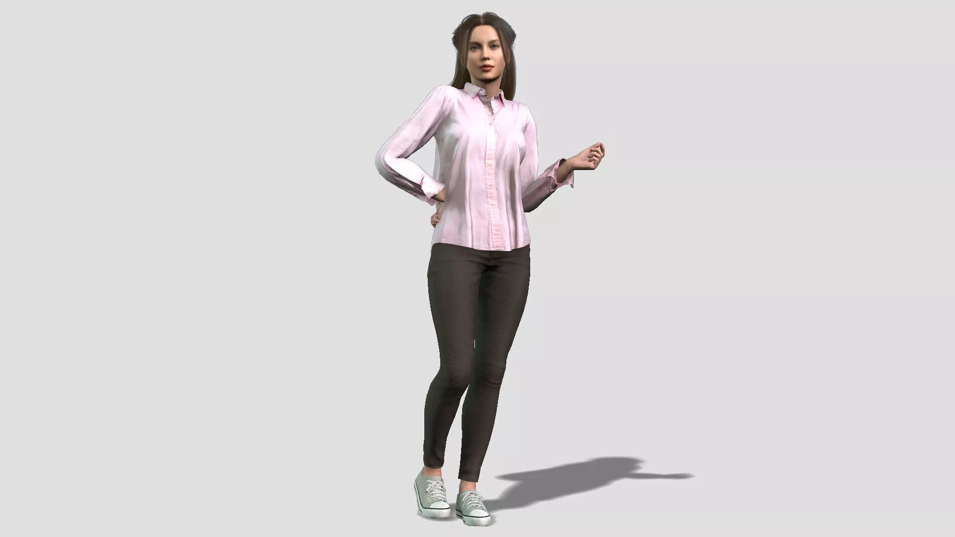 Beautiful Girl Rigged Character 3D model
