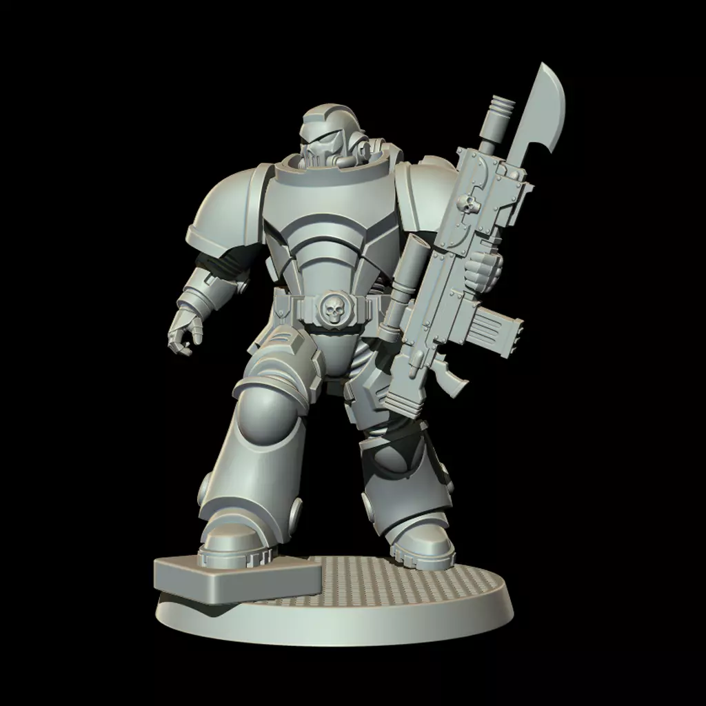 Sci-Fi Heavy Trooper STL Modular Power Armor 32mm Miniature V6 3D print model