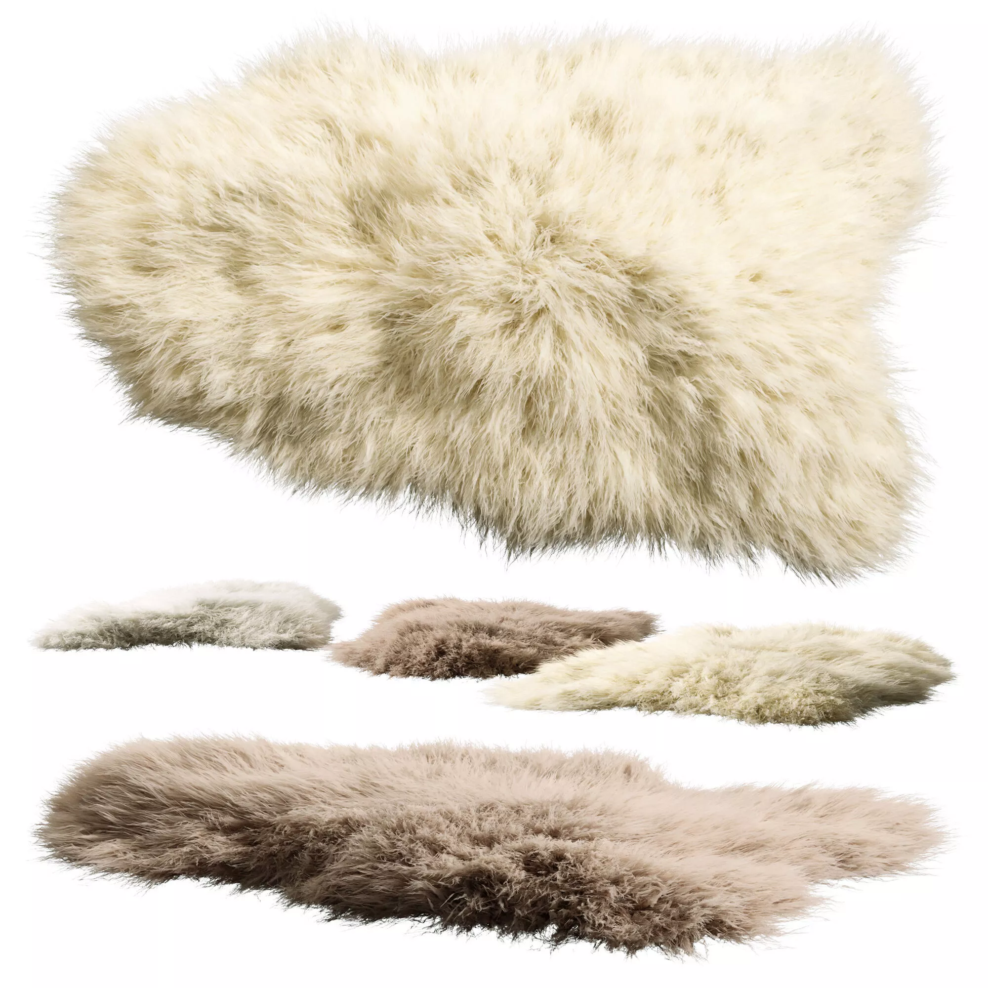 Icelandic Single Pelt Rug 3D model