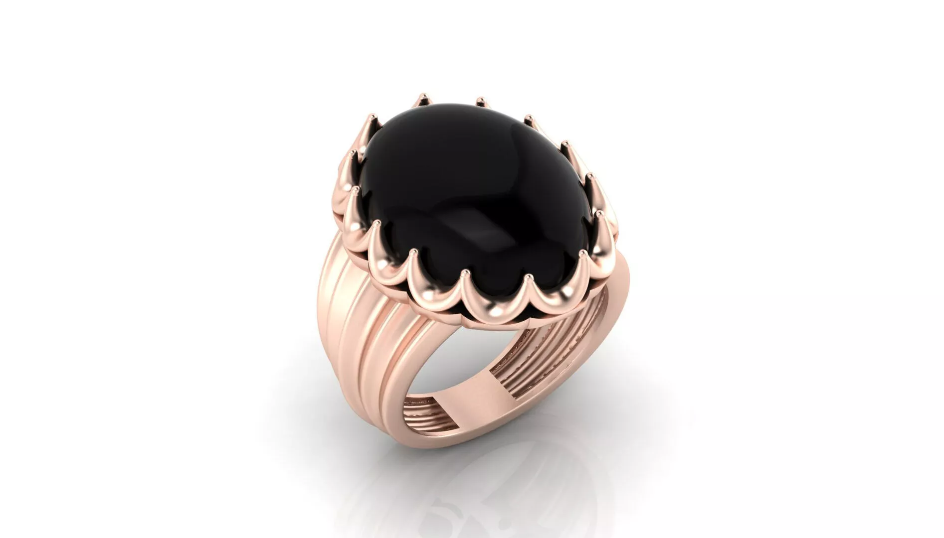 unisex oval jewelry ring 3D print model