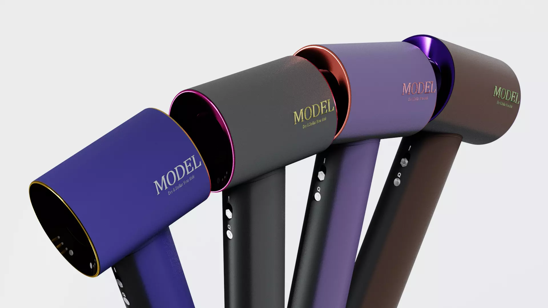 Luxury Hair Dryer 3D Model 3D model