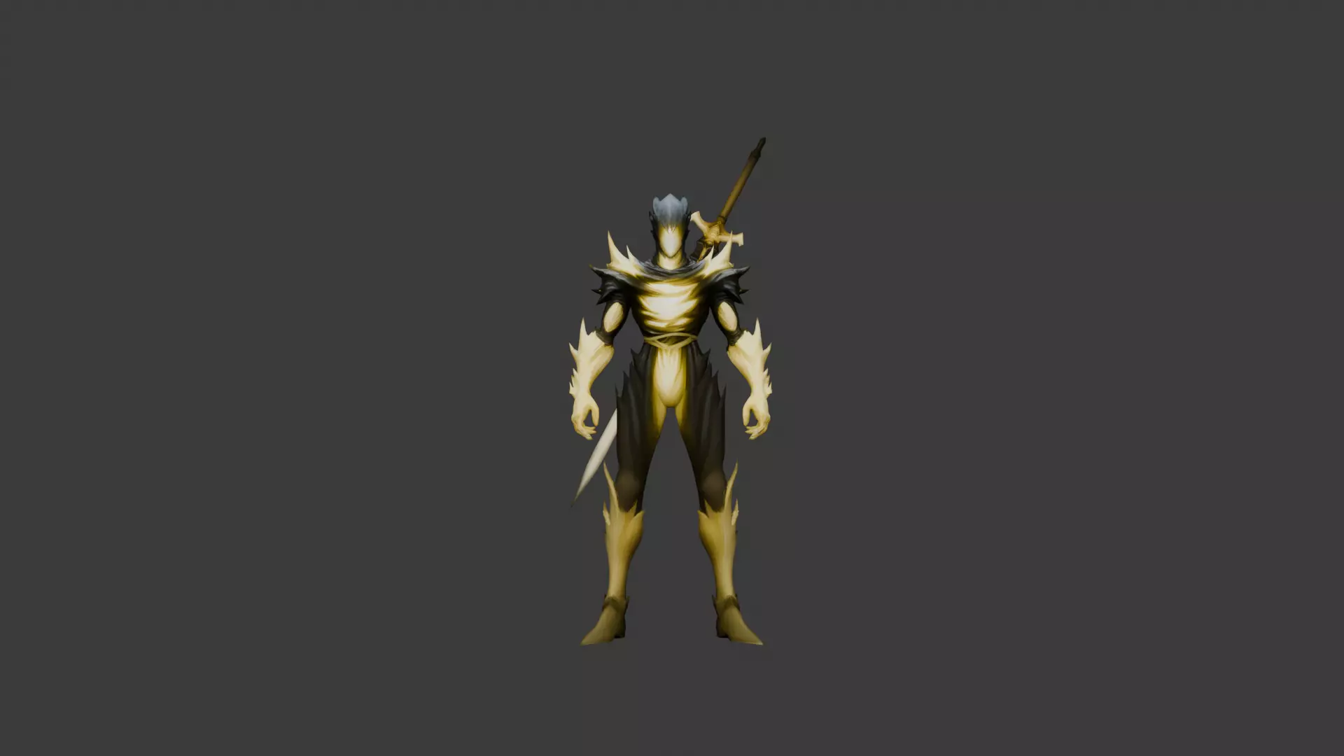 sun demon character low poly rigged redy for game Free low-poly 3D model