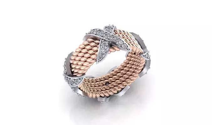 X eternity rope high jewelry ring 