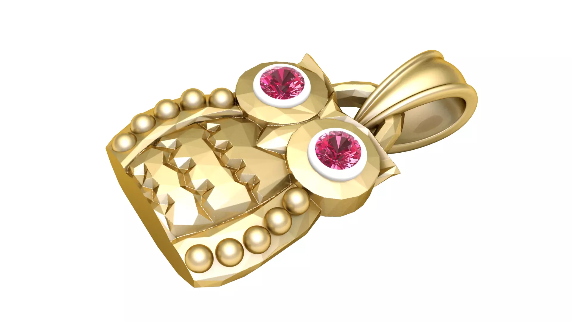 Luxury Owl Face Gold Pendant 3D Model 3D print model