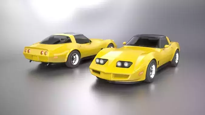 American Sportscar - 70s Classic Muscle - 4 LODs - Unity UE