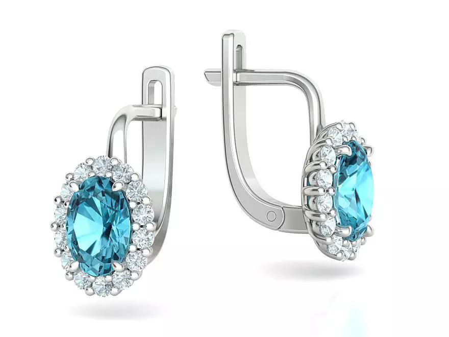 Oval Earrings Princess 7x5 3dmodel 3D print model