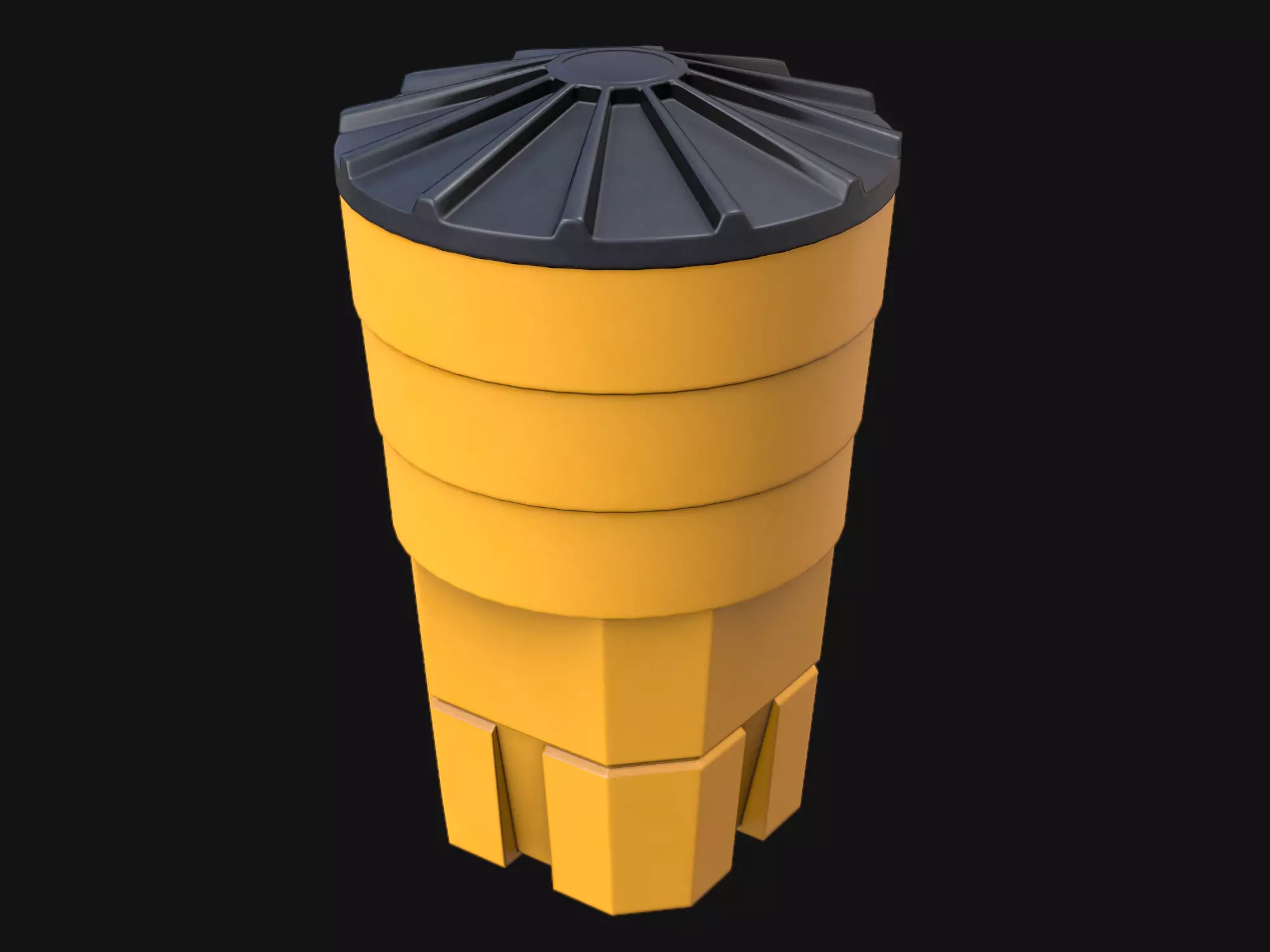 Traffic Sand Barrel Game Ready PBR Low-poly 3D model