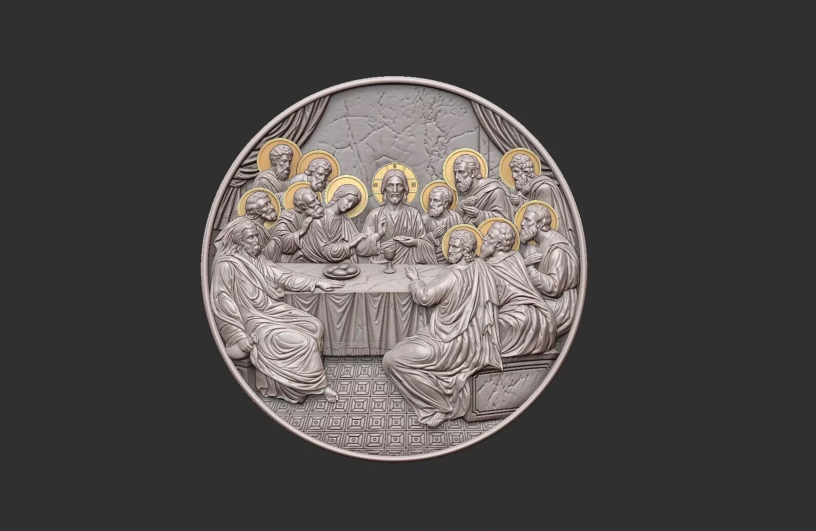 The Last Supper Mystikos Deipnos Orthodox Relief 3D print model