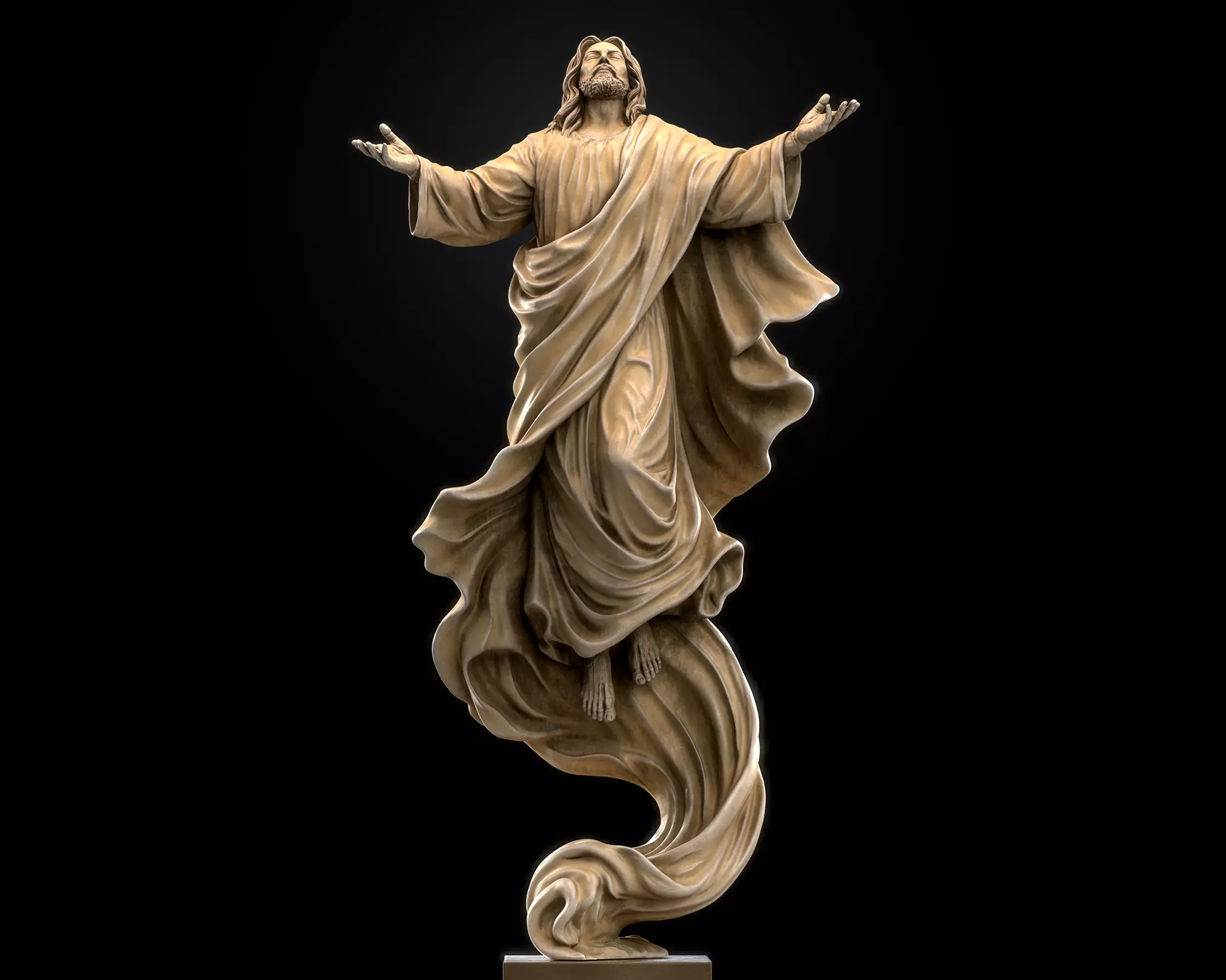 Jesus Christ Ascension Statue - Realistic Sculpture 3D print model