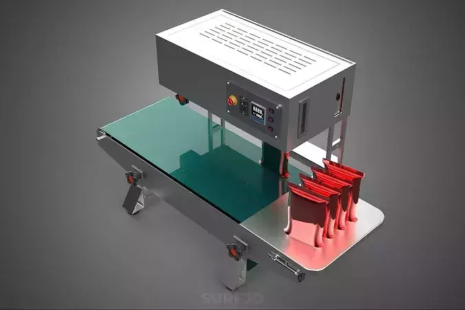 HORIZONTAL POUCH FOIL SEAL SEALING SEALER MACHINE FOOD PACKING 3D model 4