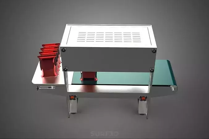 HORIZONTAL POUCH FOIL SEAL SEALING SEALER MACHINE FOOD PACKING 3D model 7