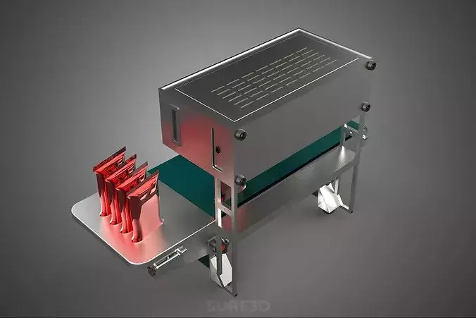 HORIZONTAL POUCH FOIL SEAL SEALING SEALER MACHINE FOOD PACKING 3D model 6