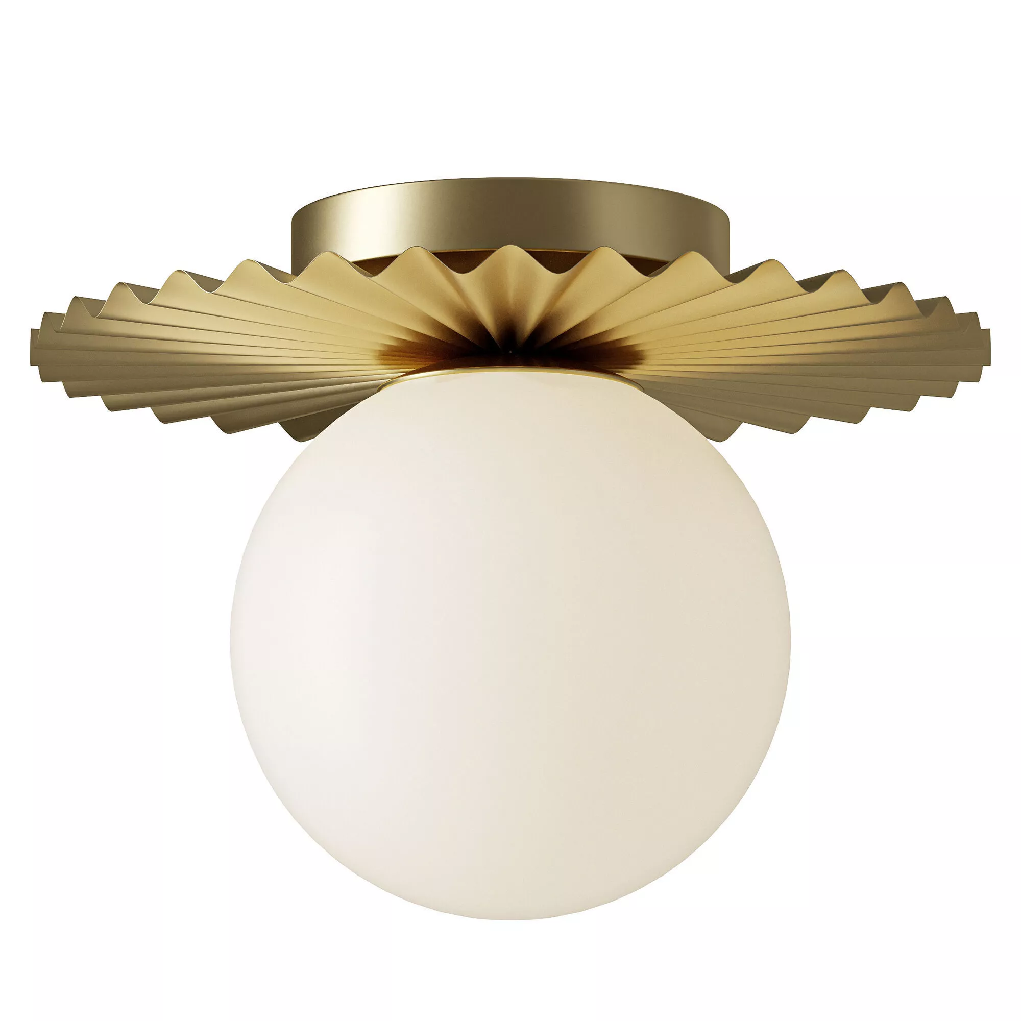 Abbey Gold Modern Globe Glass Flush Mount 3D model