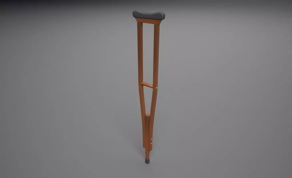 Under Arm Wooden Crutch asset Free low-poly 3D model