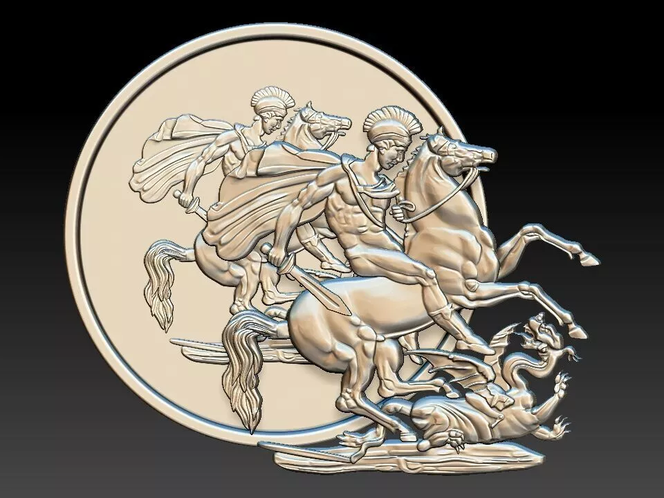 Saint George Relief Model Set 3D print model