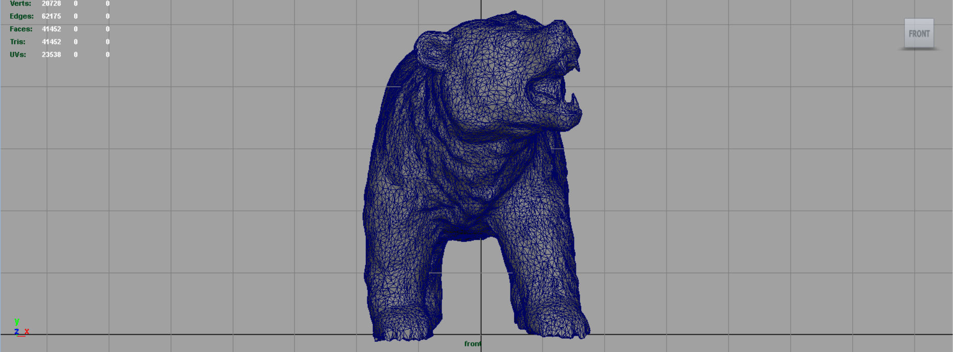 Realistic Bear grizzly Low-poly 3D model_11