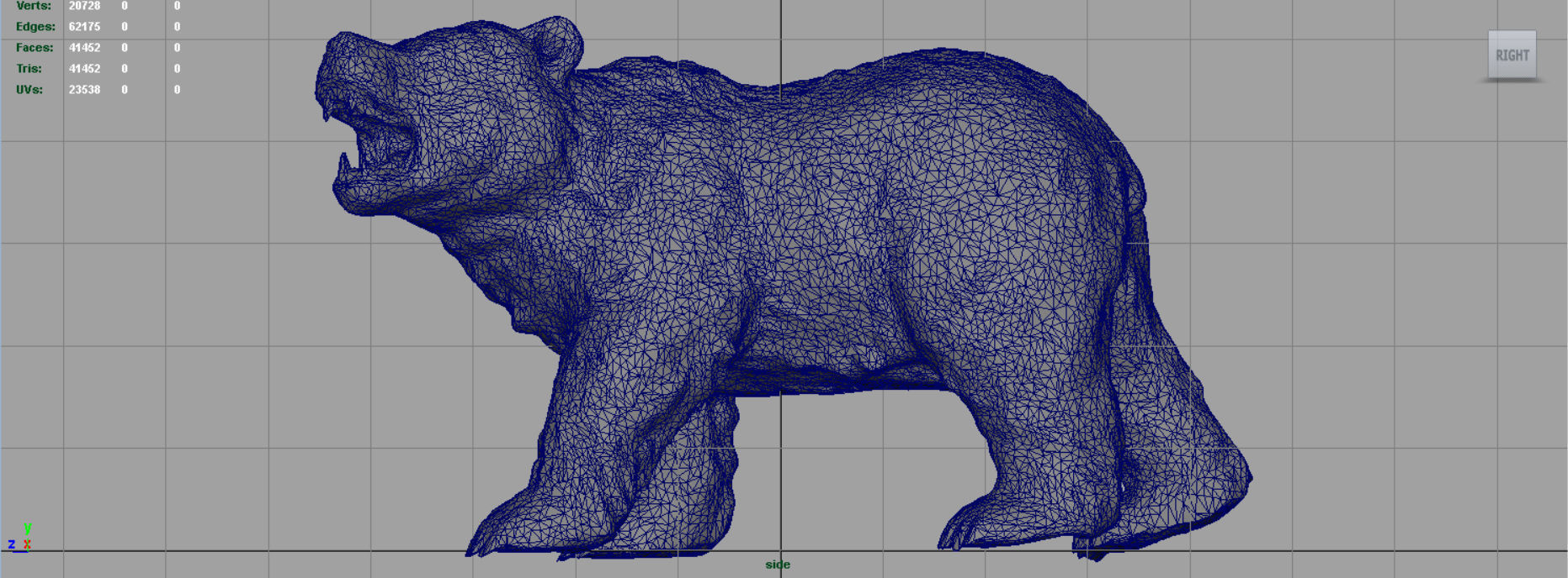 Realistic Bear grizzly Low-poly 3D model_16