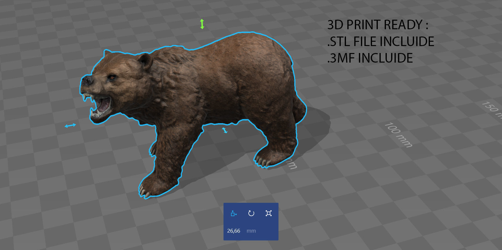 Realistic Bear grizzly Low-poly 3D model_17