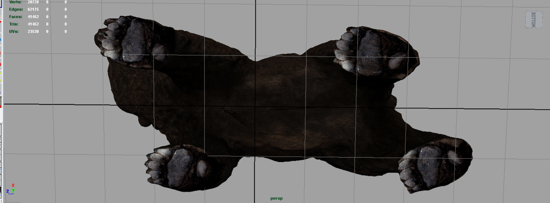 Realistic Bear grizzly Low-poly 3D model_15