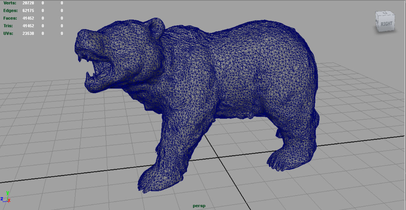 Realistic Bear grizzly Low-poly 3D model_4