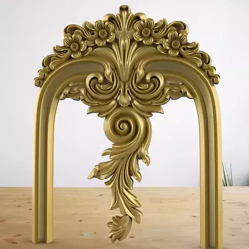 Classic Rococo Relief Ornament 3D Model for CNC and 3D Printing