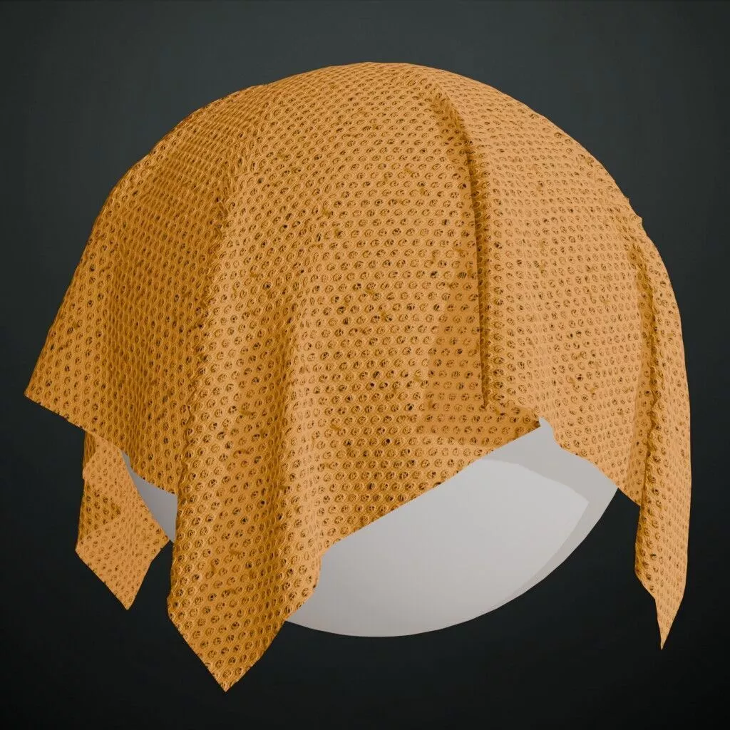 Realistic Orange Var Fabric Mesh Transparent PBR Seamless Texture
