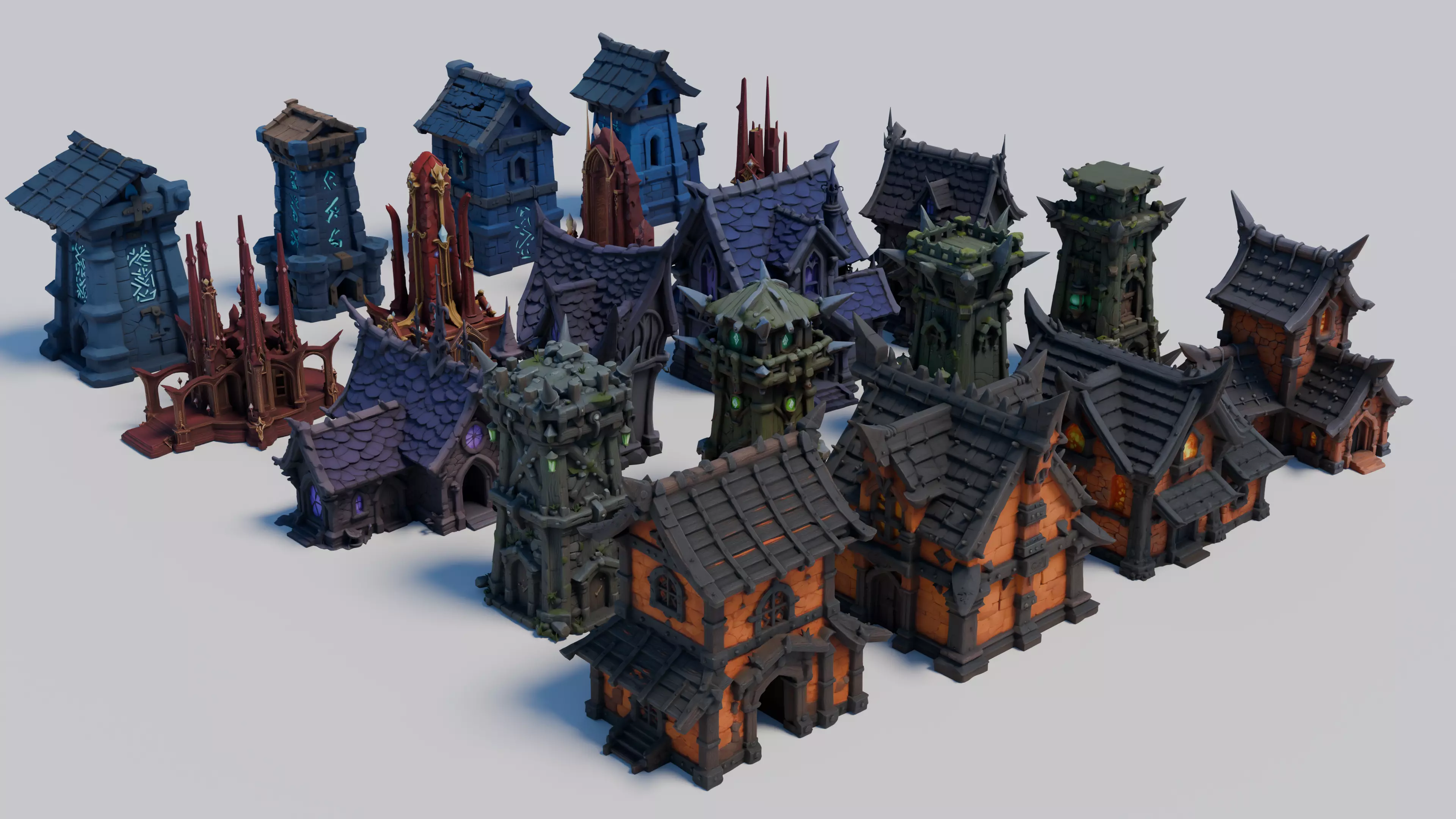 Medieval Town and Tower Asset Pack 3D model