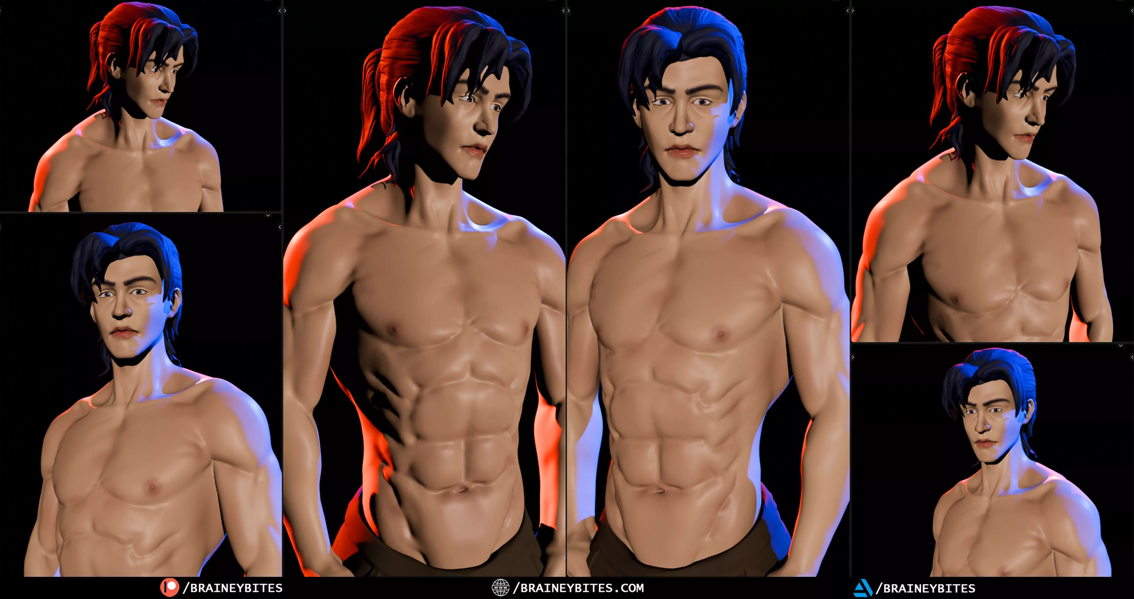 Anime Stylized Male Torso Free 3D model
